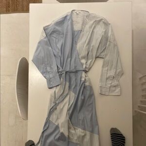 COS Striped Blue and White Wrap Dress